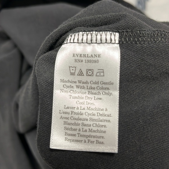 3/$15 Everlane dress midi faded black organic cotton stretch knit size small - Picture 5 of 5